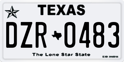 TX license plate DZR0483
