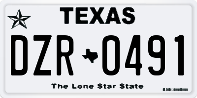 TX license plate DZR0491
