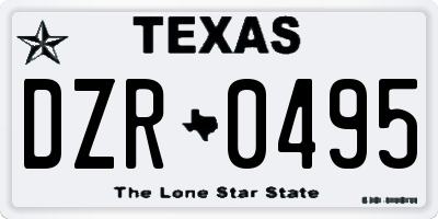 TX license plate DZR0495