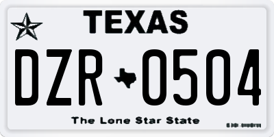 TX license plate DZR0504