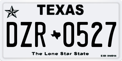 TX license plate DZR0527