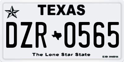 TX license plate DZR0565