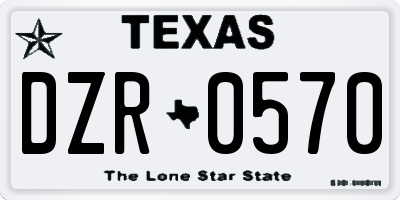 TX license plate DZR0570