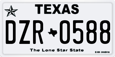 TX license plate DZR0588