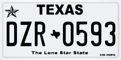 TX license plate DZR0593