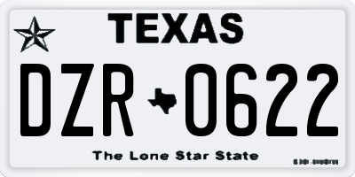TX license plate DZR0622