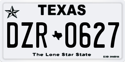 TX license plate DZR0627