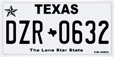 TX license plate DZR0632