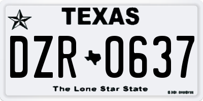 TX license plate DZR0637