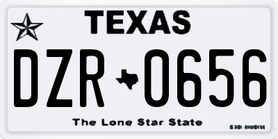 TX license plate DZR0656