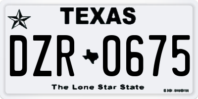 TX license plate DZR0675