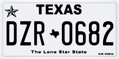 TX license plate DZR0682