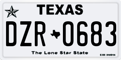 TX license plate DZR0683