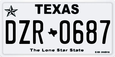TX license plate DZR0687