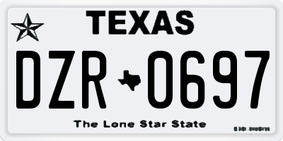 TX license plate DZR0697
