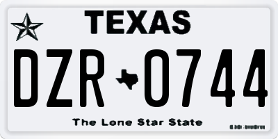 TX license plate DZR0744
