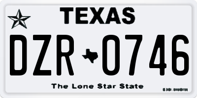 TX license plate DZR0746