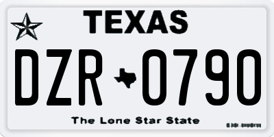 TX license plate DZR0790