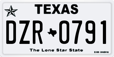TX license plate DZR0791