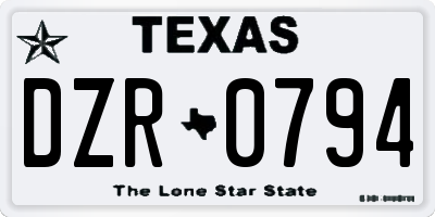 TX license plate DZR0794