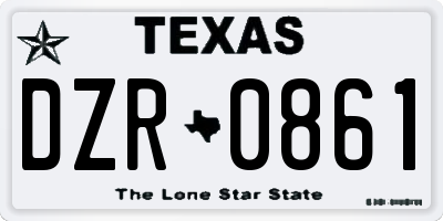 TX license plate DZR0861