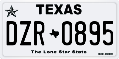 TX license plate DZR0895