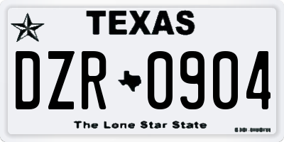 TX license plate DZR0904