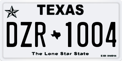 TX license plate DZR1004