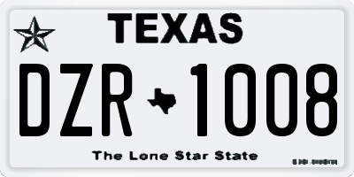 TX license plate DZR1008