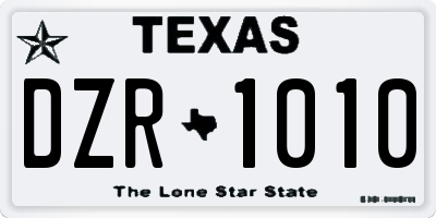 TX license plate DZR1010