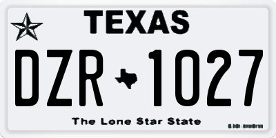 TX license plate DZR1027