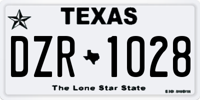 TX license plate DZR1028