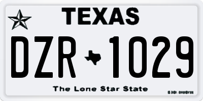 TX license plate DZR1029