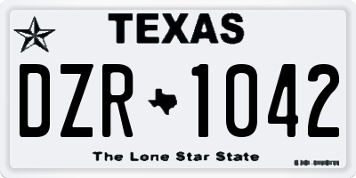 TX license plate DZR1042