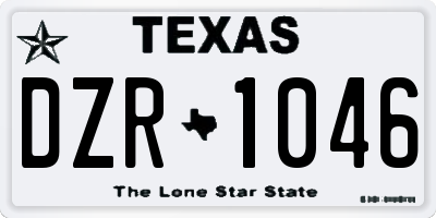 TX license plate DZR1046
