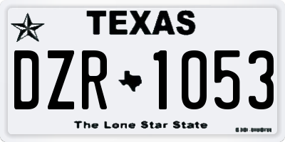 TX license plate DZR1053