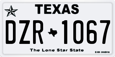 TX license plate DZR1067