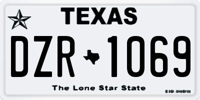 TX license plate DZR1069