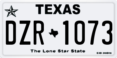TX license plate DZR1073