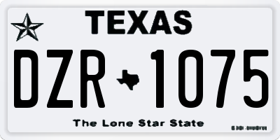 TX license plate DZR1075
