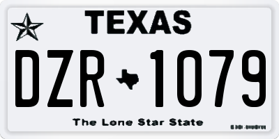 TX license plate DZR1079