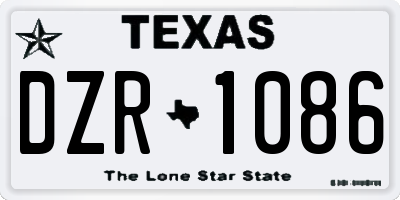 TX license plate DZR1086