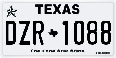 TX license plate DZR1088