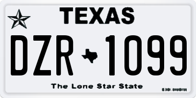 TX license plate DZR1099