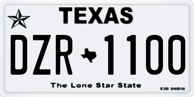 TX license plate DZR1100