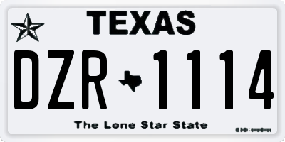 TX license plate DZR1114