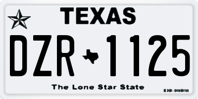 TX license plate DZR1125