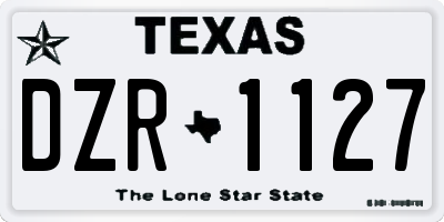 TX license plate DZR1127