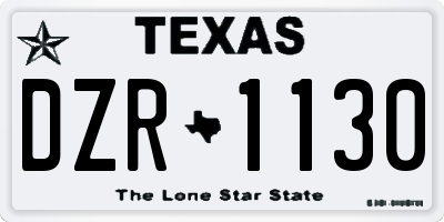 TX license plate DZR1130