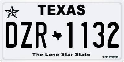 TX license plate DZR1132